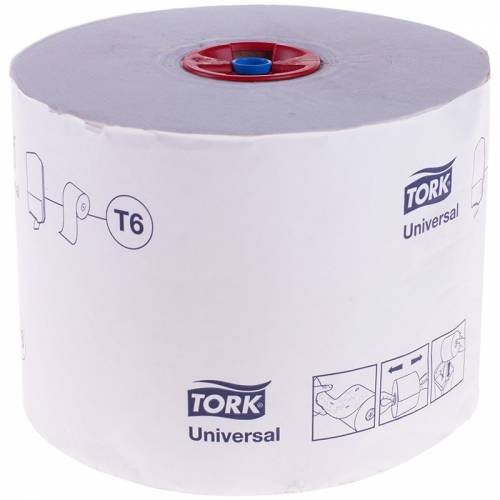 Бумага туалетная Tork "Universal"(T6) 1 слойн., Mid-size рулон, 135м/рул, мягкая, тиснение, белая