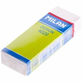 Ластик Milan "Design 6020", прямоугольный, ПВХ, картонный держатель, 61*21*11мм
