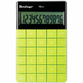 Калькулятор настольный Berlingo, 12 разр., двойное питание, 165*105*13мм, зеленый