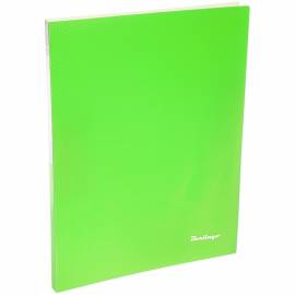 Папка c зажимом Berlingo "Neon", 17мм, 700мкм, неоновая зеленая