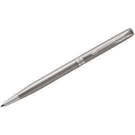 Ручка шариковая Parker "Sonnet Stainless Steel CT Slim" черная, 1,0мм, поворот., подар. уп.