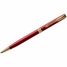 Ручка шариковая Parker "Sonnet Intense Red GT Slim" черная, 1,0мм, поворот., подар. уп.