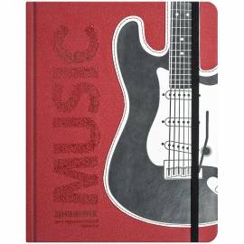 Дневник для музыкальной школы 48л. (твердый) "Applique-Гитара", иск. кожа,тон.блок,ляссе,апп.