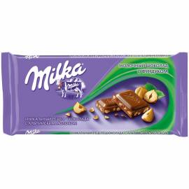 Шоколад Milka "Молочный с фундуком", 90г
