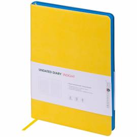 Ежедневник недатированный, A5, 136л., кожзам, Greenwich Line "Insight", желтый, синий срез